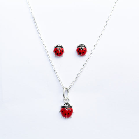 Conjunto mariquitas plata925