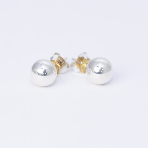 Pendientes Bola de Plata925 8mm